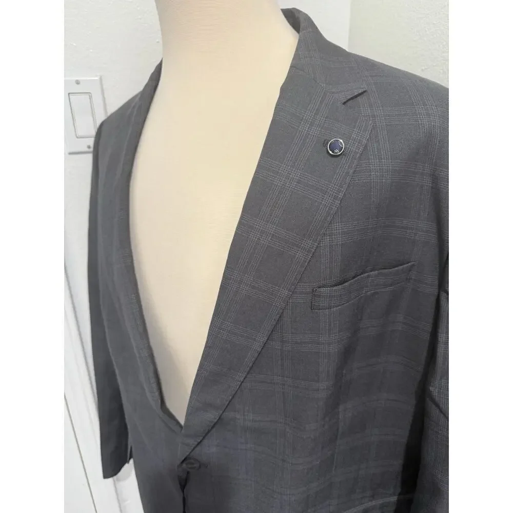 NWT Johnny Bigg Sport Coat Jacket‎ Milan Check New Charcoal Size 50